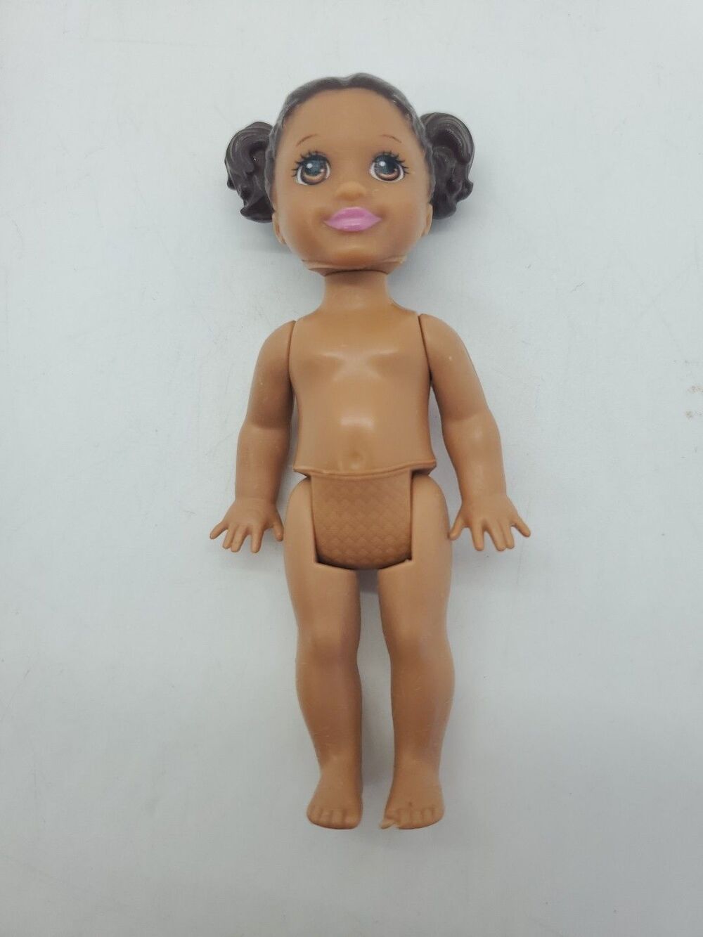 Vintage Mattel Kelly Barbie Doll Toddler Girl Molded Brown Hair Pigtail Bun 1994